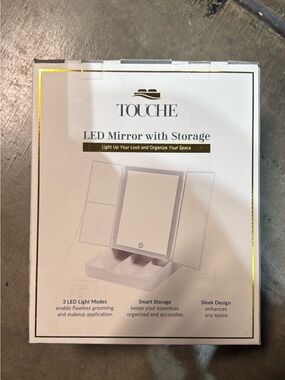 TOUCHE LED Mirror with Storage - White
